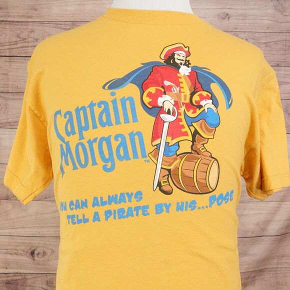 VINTAGE CAPTAIN MORGAN RUM LIQUOR PROMO FUFTH SUN 00s Y2K TSHIRT SIZE L - Picture 1 of 8